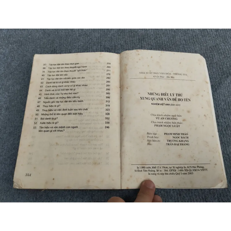 NHỮNG ĐIỀU LÝ THÚ XUNG QUANH VẤN ĐỀ HỌ TÊN 993227