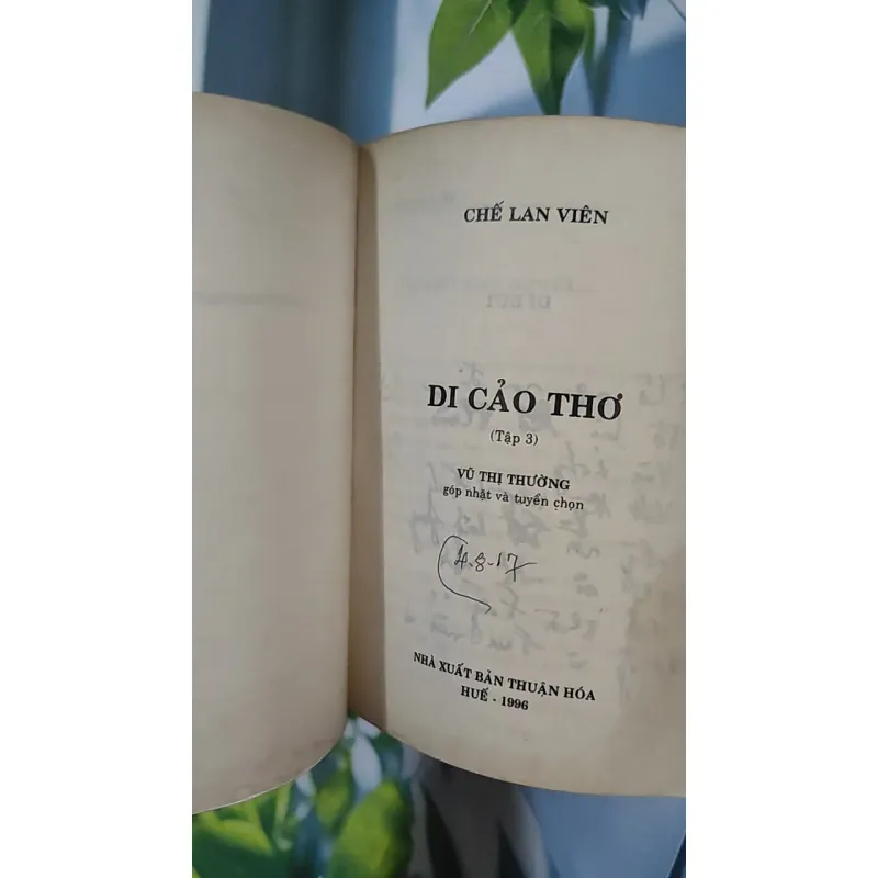 [MIỄN PHÍ BỌC SÁCH] [XƯA] Di Cảo Thơ - Chế Lan Viên 3 (1996) - Chế Lan Viên 798515