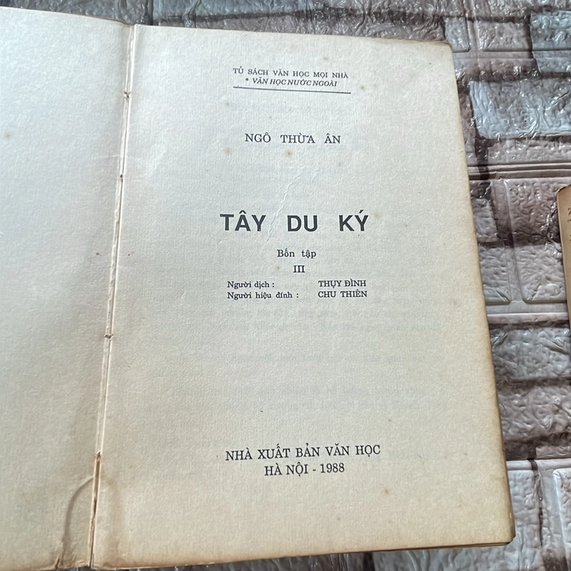Tây du  ký - Thuỵ Đình dịch; Chu Thiên hiệu đính; 1988 460739
