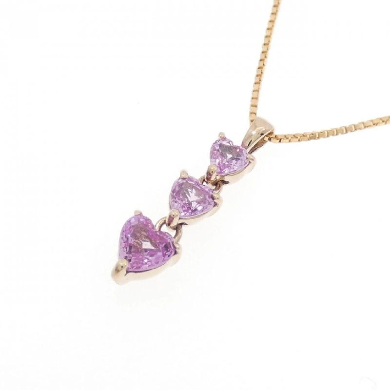 K18PG Dây chuyền hình trái tim Sapphire - Hàng hiệu Chính hãng 859553