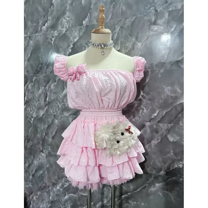 SÉT HỒNG CỰC XINH BÁNH BÈO HÀNG LOẠI 1 ảnh shop tự chụp 🎀 574888
