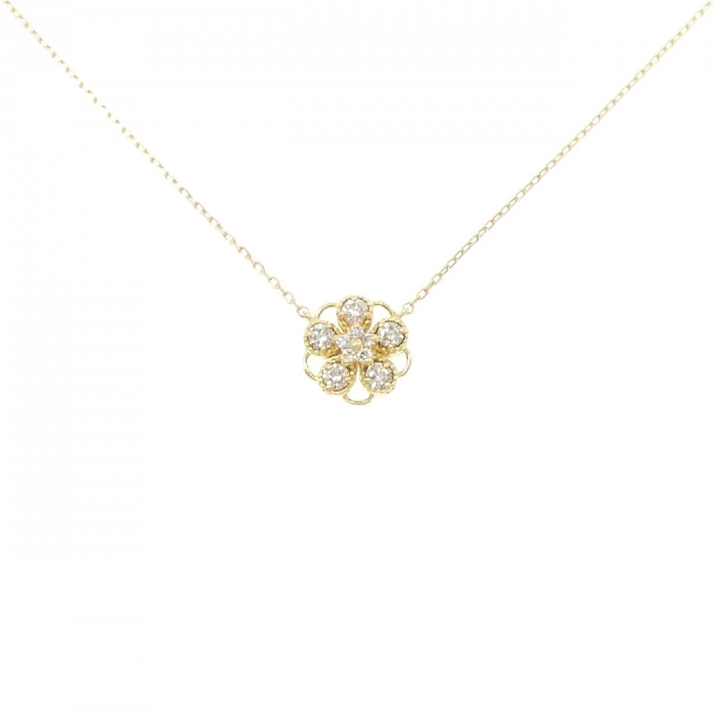 K18YG Hoa Hồng Kim Cương Dây Chuyền 0.15CT - Hàng hiệu Chính hãng 861628