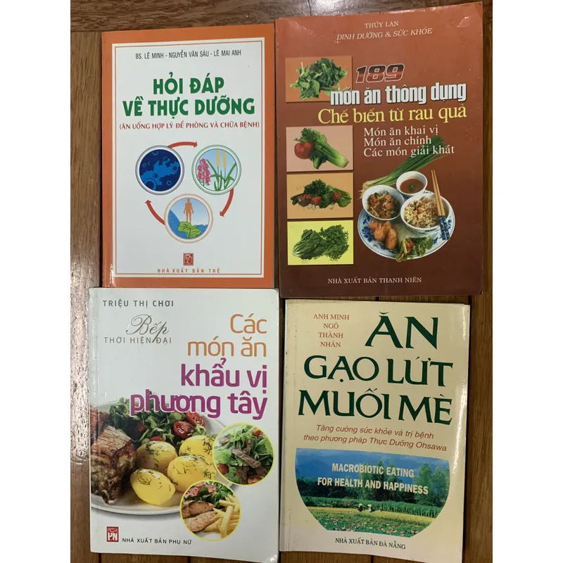 4 cuốn 189 món ăn chế biến từ hoa quả, hỏi đáp; ăn gạo lức muối mè và các món khẩu vị  590448
