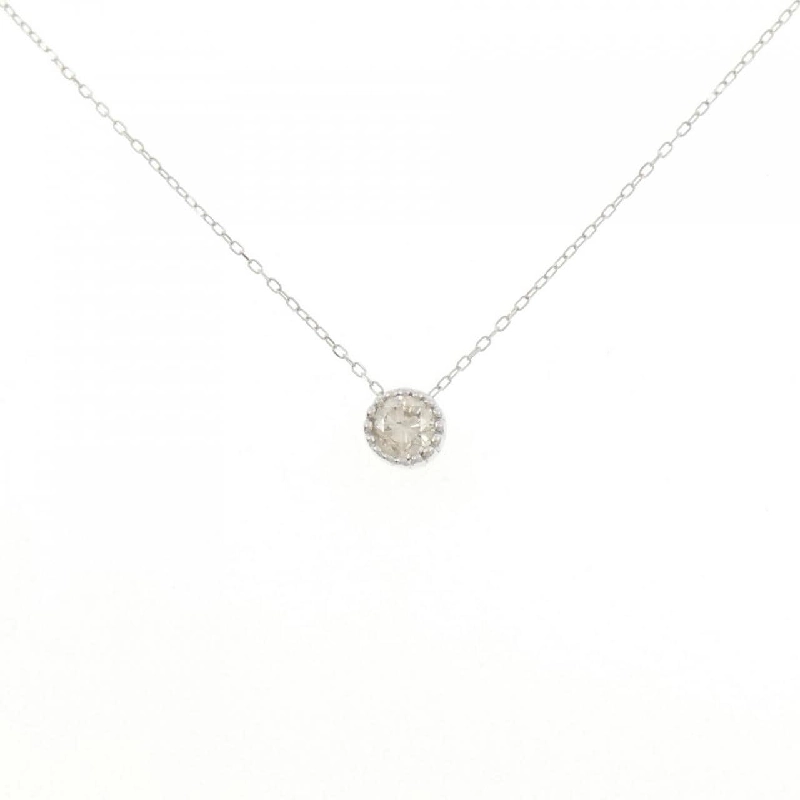 K18WG Solitaire Dây chuyền kim cương 0.39CT - Hàng hiệu Chính hãng 859300