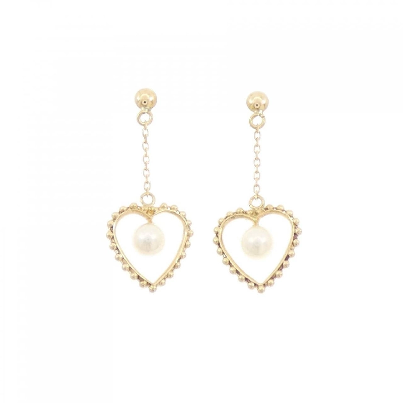 Bông tai ngọc trai Akoya hình trái tim K18YG 4.3mm - Hàng hiệu chính hãng 869658