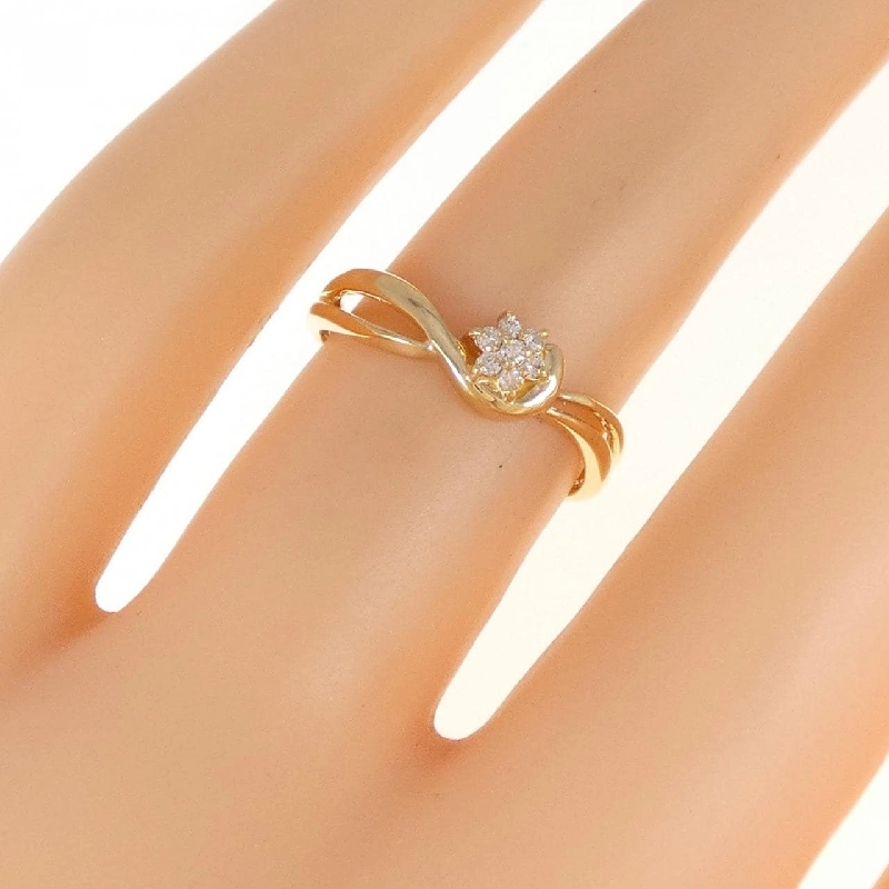 Nhẫn kim cương hoa K18YG 0.05CT 673214