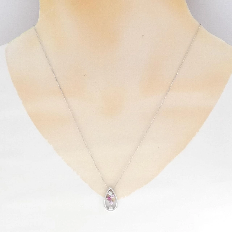 K18WG 2WAY Đá màu Dây chuyền - Hàng hiệu Chính hãng 859124