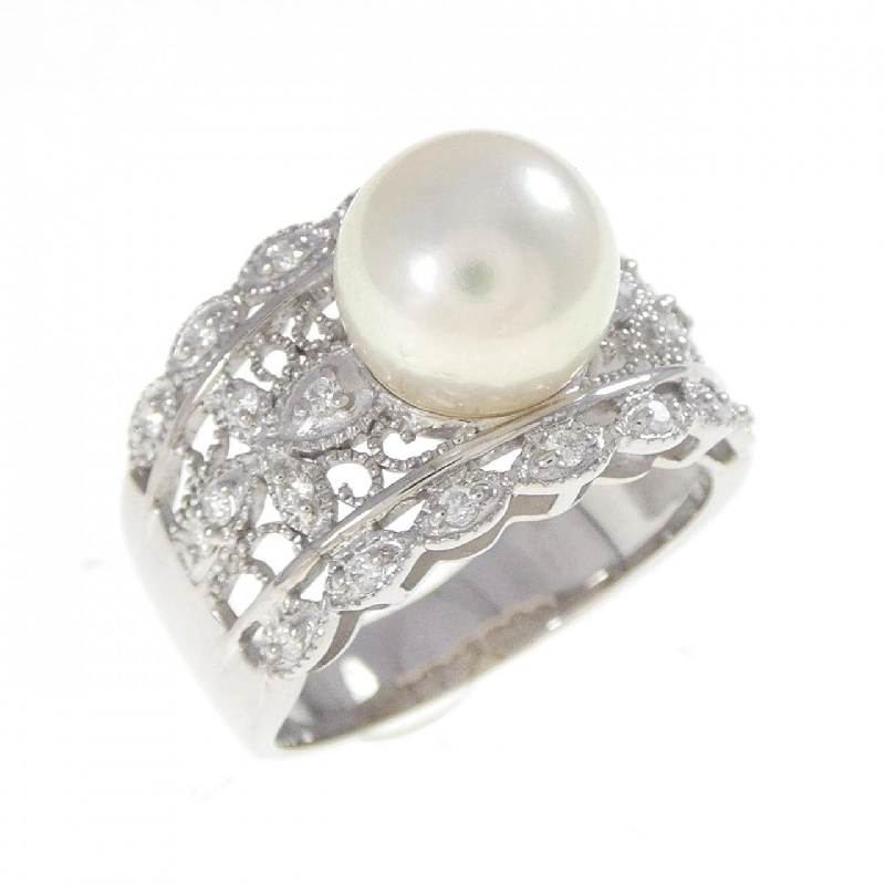 Nhẫn ngọc trai Akoya K18WG 8.6mm - Hàng hiệu Authentic 855420