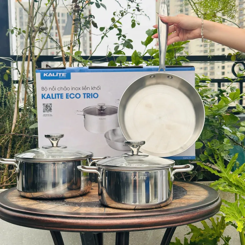 🔥Bộ nồi chảo Kalite Eco Trio – KLT-ECT01 | Kalite – Chống dính đỉnh cao! 🍳✨ 738685