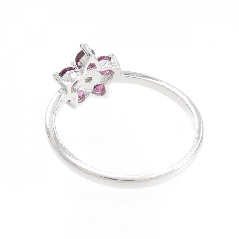 Nhẫn Garnet K14WG Hoa 673326