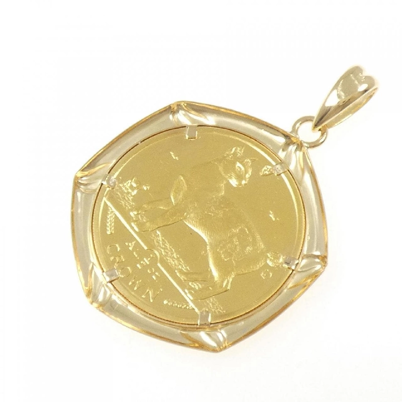 K18YG(枠) Đồng xu Mặt dây chuyền - Hàng hiệu Chính hãng 863918