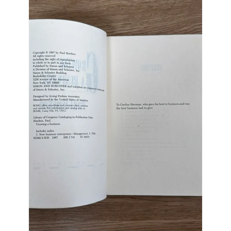 Growing a Business	- Paul Hawken 782893