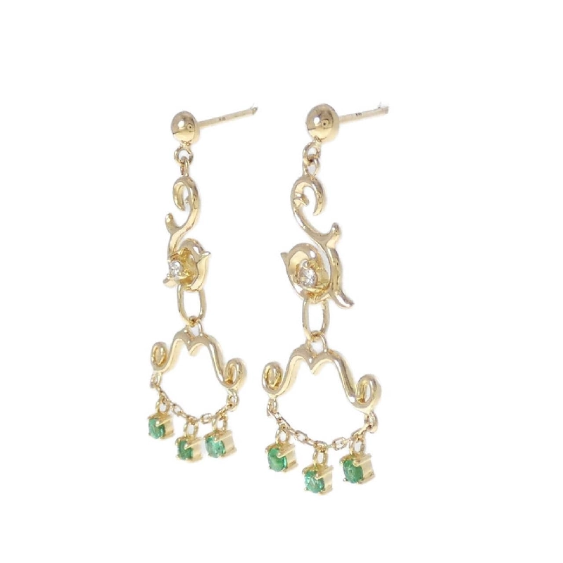 K18YG Emerald Earrings - Hàng hiệu Authentic 863289