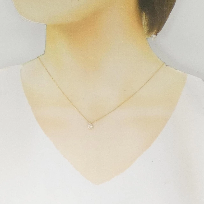 K18YG Pave Diamond Necklace 0.07CT - Hàng hiệu Authentic 861471