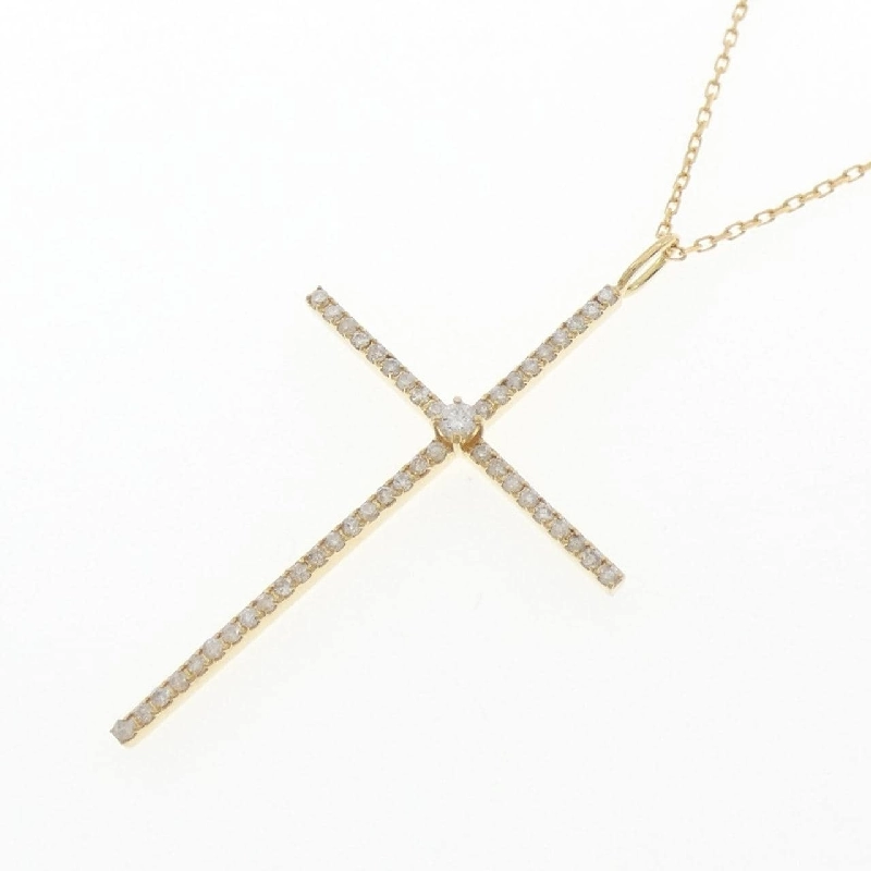 K18YG Dây chuyền kim cương chéo 0.35CT - Hàng hiệu chính hãng 847163