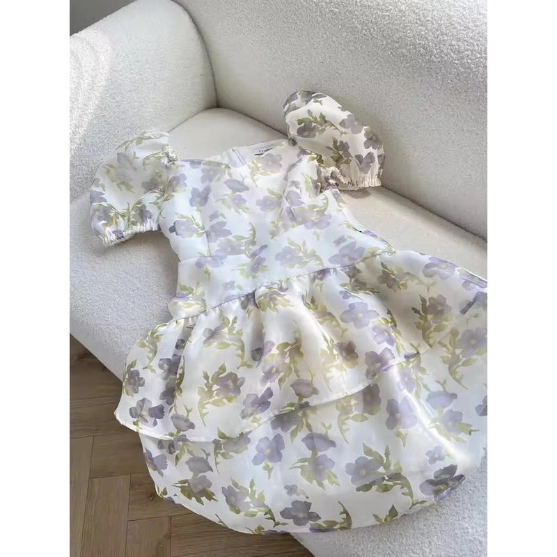 Đầm nữ thiết kế Crushie váy xòe tay bồng cổ vuông cách điệu Mina dress 462461