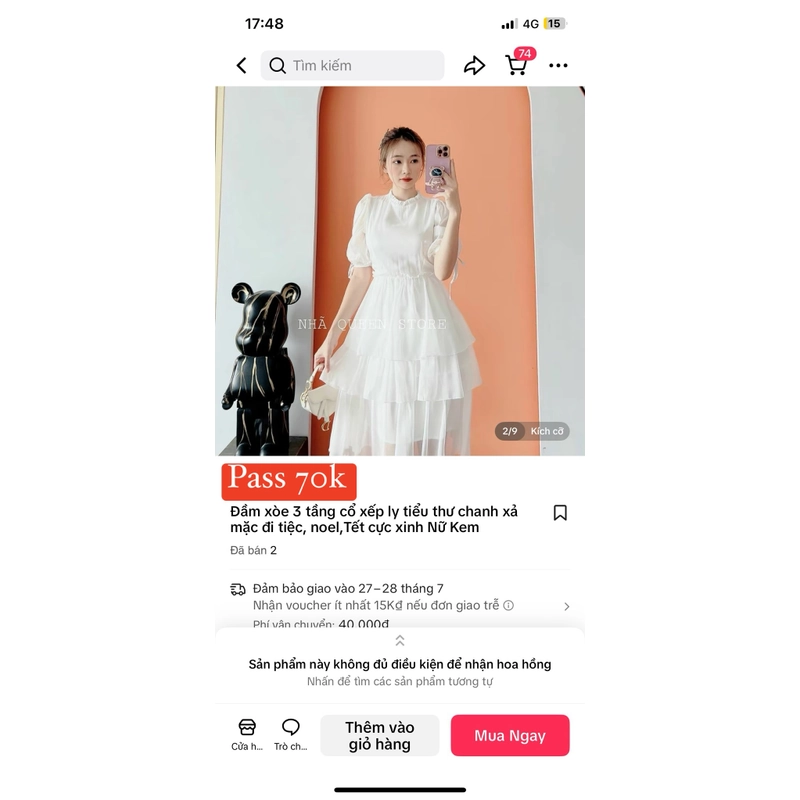 Đầm xoè 3 tầng cổ xếp ly 521429