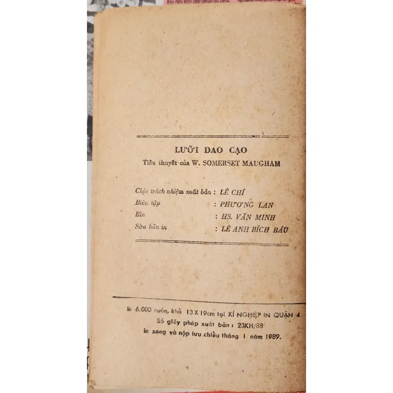 Tiểu thuyết Anh: LƯỠI DAO CẠO (William Somerset Maugham) - 495 trang  993610