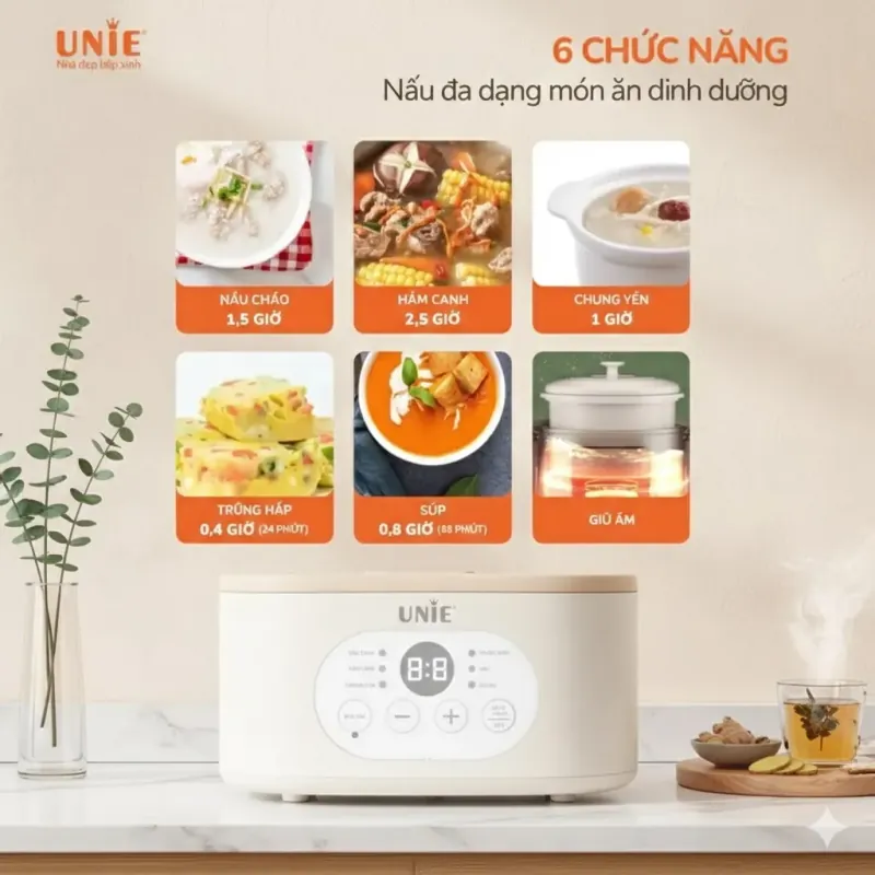 💎 Nồi nấu chậm UNIE USC08W – Nấu đa dạng món ăn, giữ nguyên dưỡng chất 786494