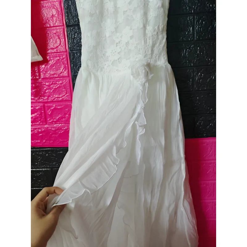 Đầm trắng xẻ tà 737697