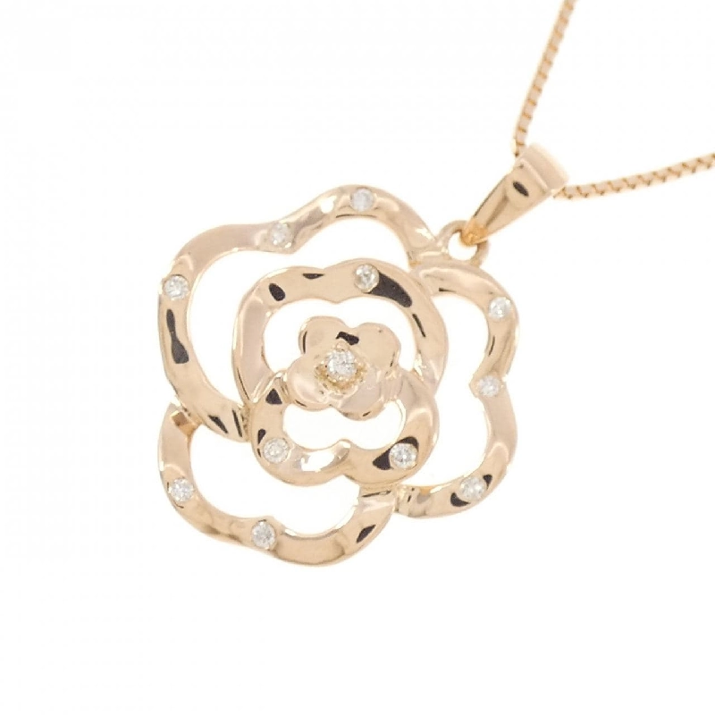 K18PG Vàng Hồng Dây Chuyền Kim Cương 0.07CT - Hàng hiệu Chính Hãng 857884