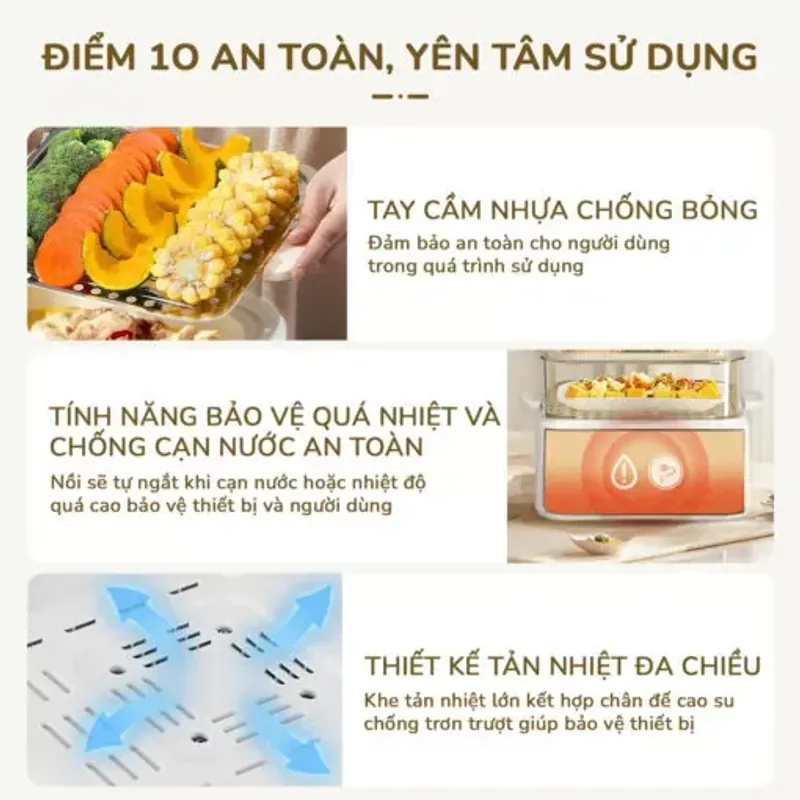 Nồi lẩu hấp đa năng UNIE UE668 10L, lòng nồi Ceramic cao cấp mới, 8 chức năng nấu 588861