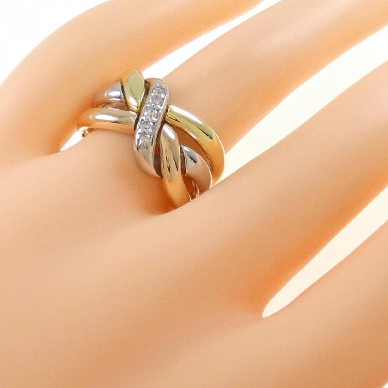 Nhẫn kim cương K18YG/PT900/K18PG 0.14CT 670742