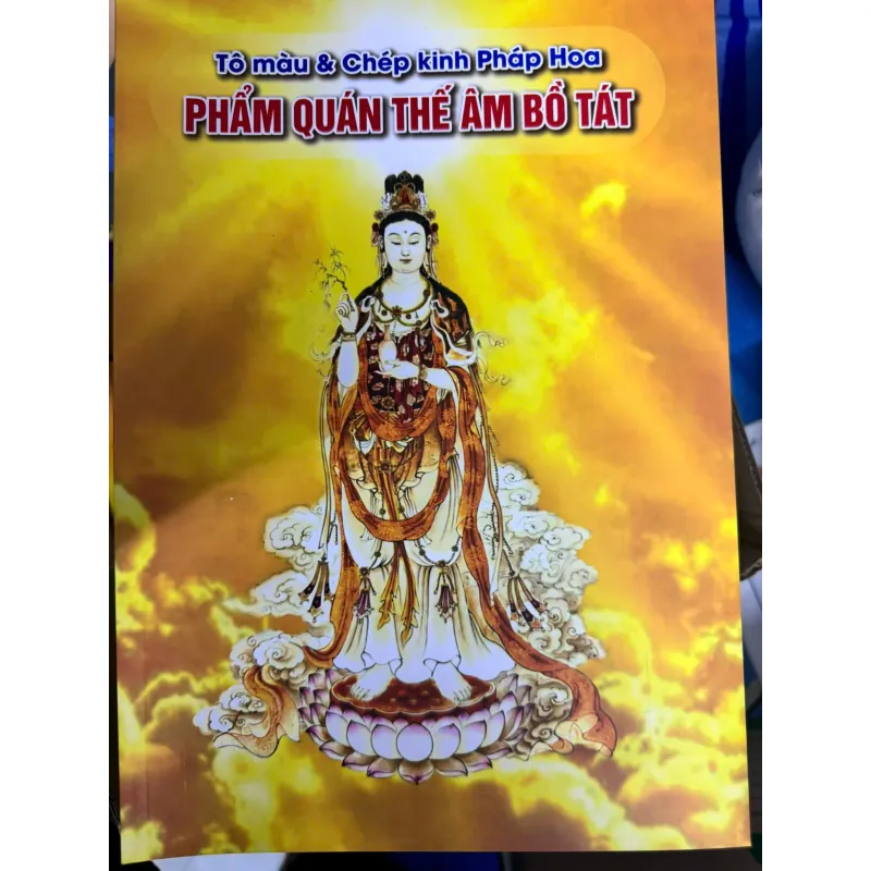 SÁCH TÔ MÀU VÀ CHÉP KINH PHÁP HOA PHẨM QUAN THẾ ÂM 30K 1042044