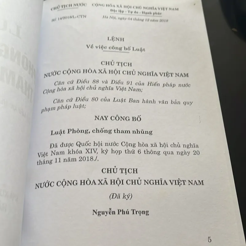 Luật Phòng chống tham nhũng 2018 1029300