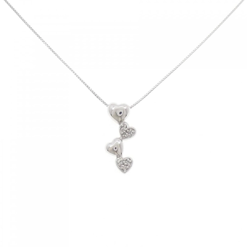 K18WG Dây chuyền kim cương hình trái tim 0.04CT - Hàng hiệu Chính hãng 858269