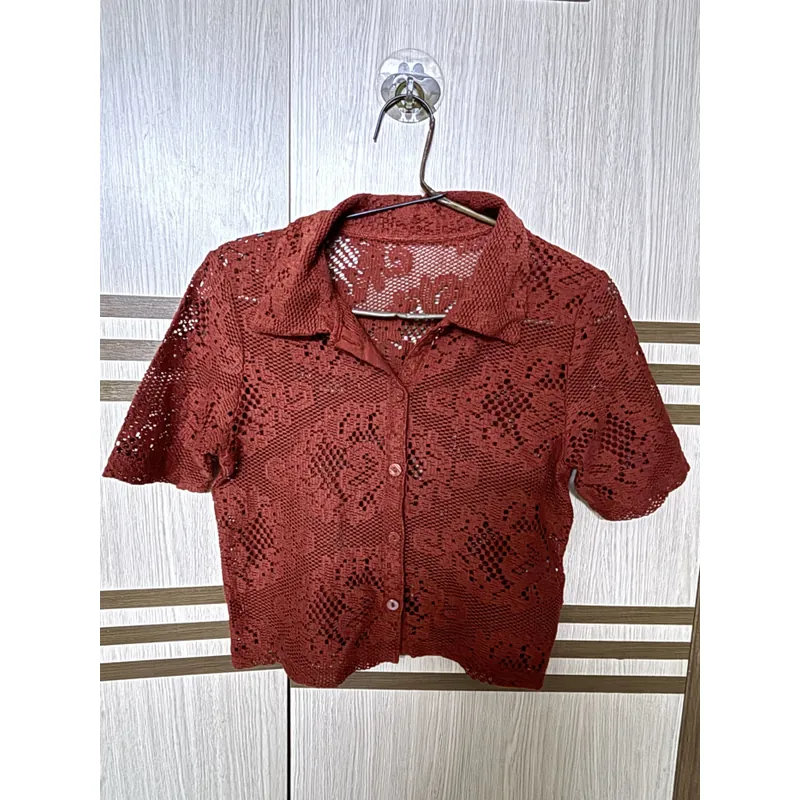 Áo ren dáng ngắn hiệu GU Japan 613456