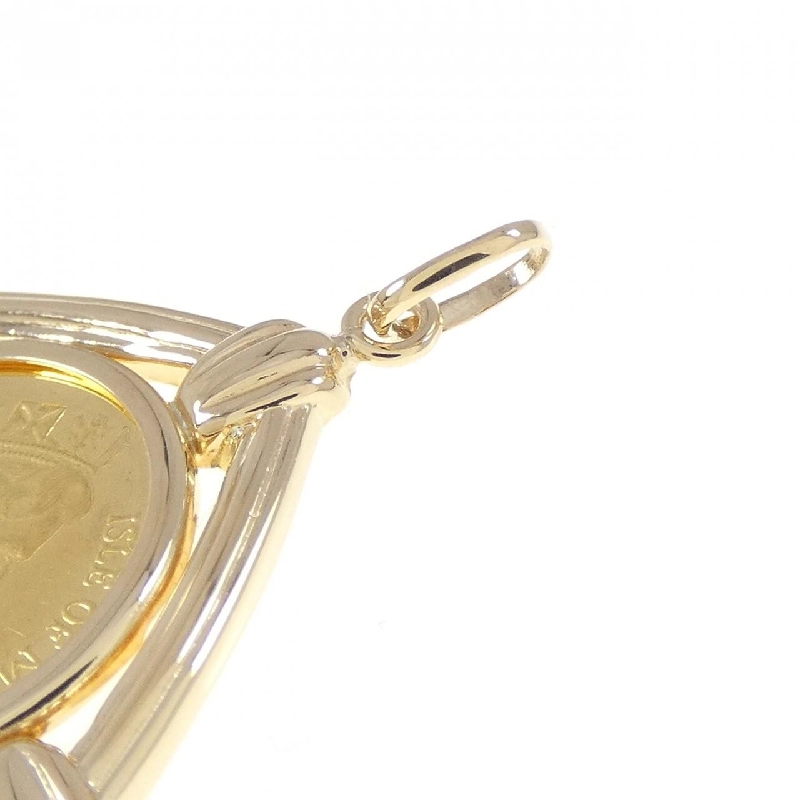 K18YG(枠) Mặt dây chuyền đồng xu - Hàng hiệu Authentic 866317