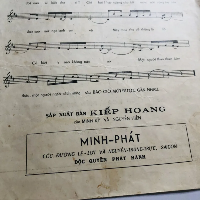 TỜ NHẠC MƯA BUỒN (Mình Kỳ – Hoài Linh) Xuất bản: 1964 752768
