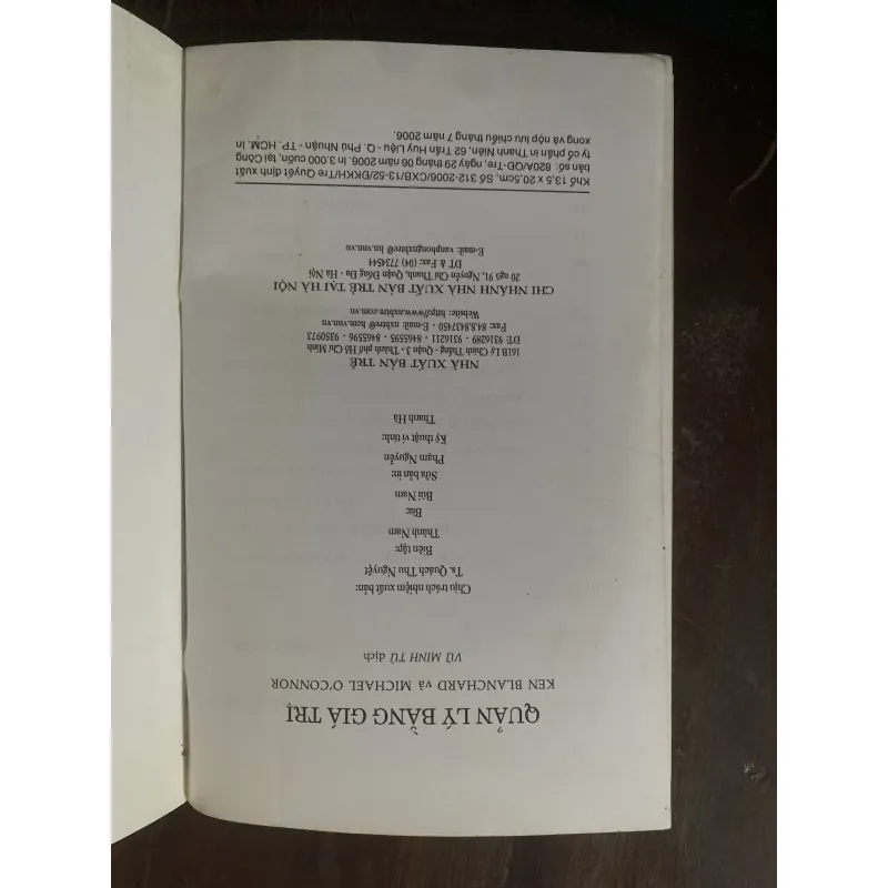 Quản lý bằng Giá trị-Ken Blanchard và Michael O'Connor.      1035302
