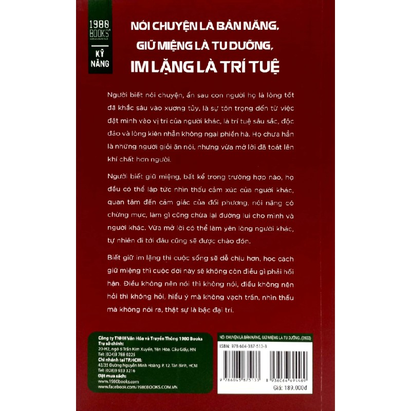 Nói Chuyện Là Bản Năng, Giữ Miệng Là Tu Dưỡng, Im Lặng Là Trí Tuệ - Trương Tiếu Hằng 193964