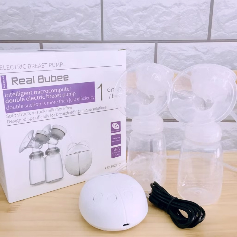 Máy hút sữa điện đôi Real Bubee ( Có chế độ massa kích sữa, Hút êm ái như em bé bú ) 521376