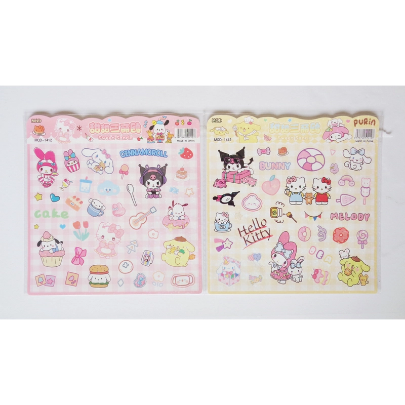 Set 02 tờ miếng dán Sticker Sweet Sanrio nhãn dán nhân vật hoạt hình Kawaii Sanrio (SS 03) 352694