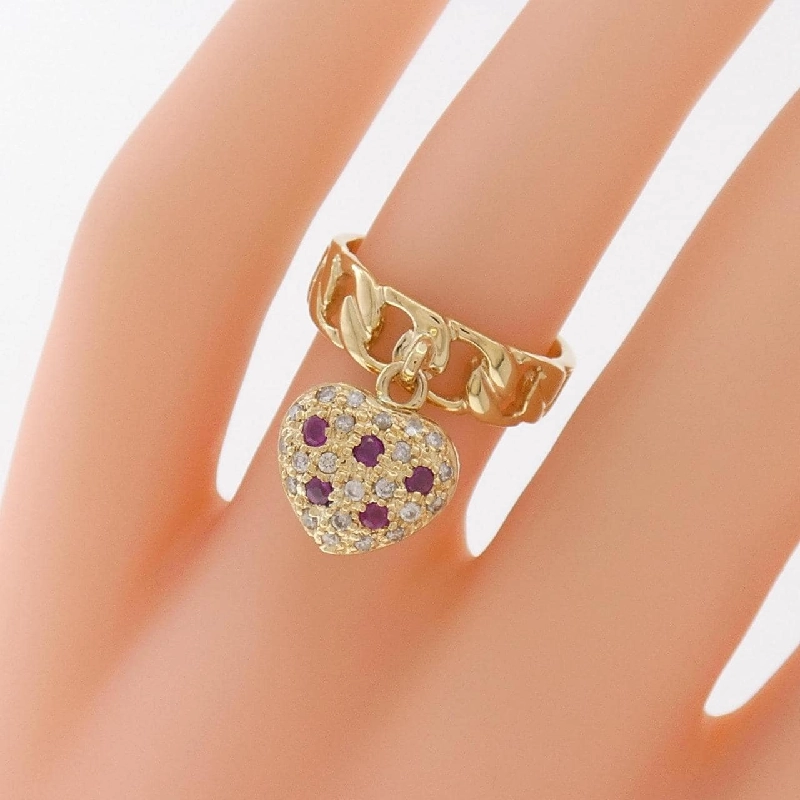 Nhẫn Ruby Hình Trái Tim K18YG - Hàng hiệu Chính hãng 848289