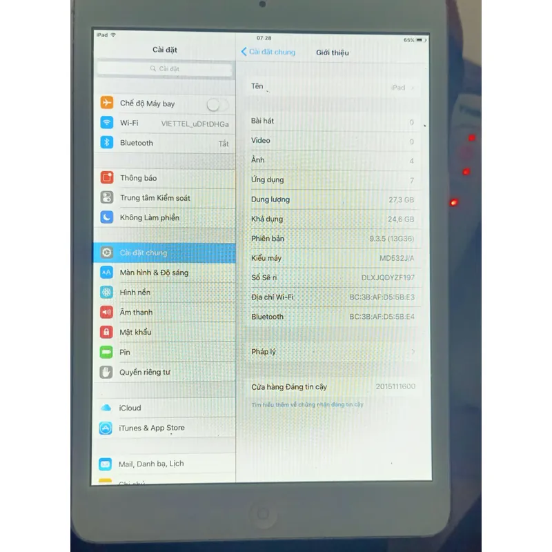 Ipad mini1 bản wifi 32gb  738209