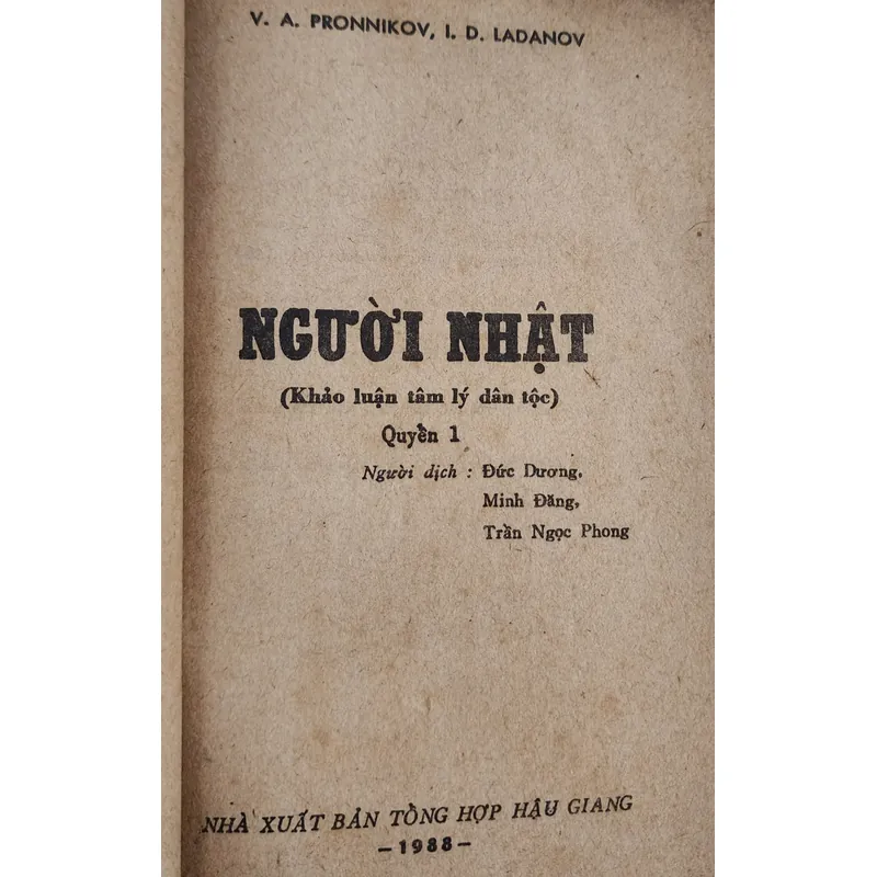 Khảo luận tâm lý dân tộc: NGƯỜI NHẬT 705527