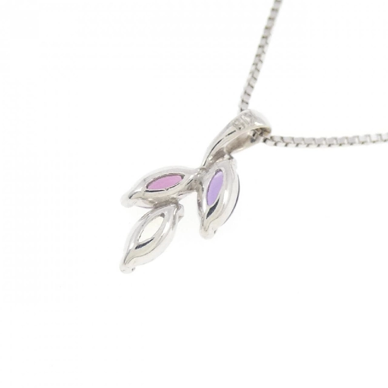 K18WG Mặt dây chuyền đá màu - Hàng hiệu Authentic 861103