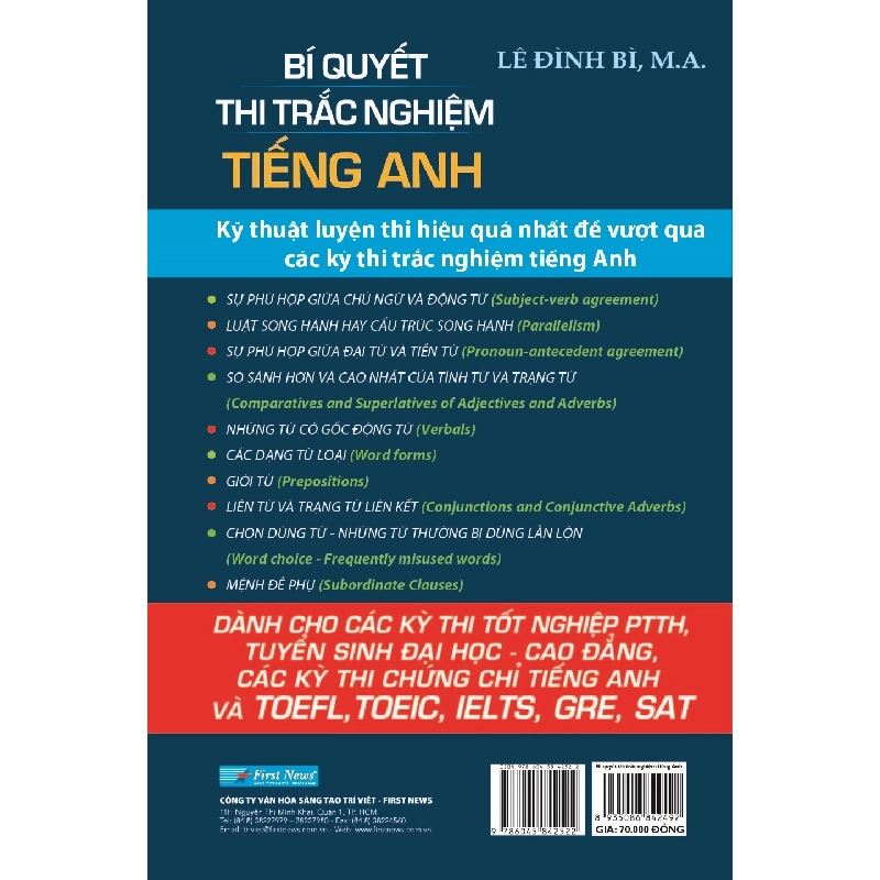 Bí Quyết Thi Trắc Nghiệm Tiếng Anh - Lê Đình Bì, M.A. 293215