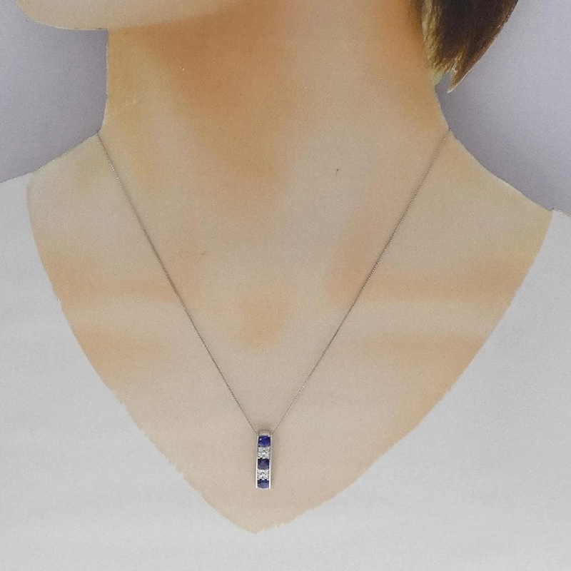 Dây chuyền Sapphire PT900/PT850 0.90CT - Hàng hiệu Chính hãng 859244