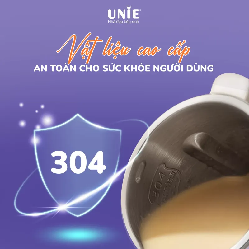 Máy làm sữa hạt UNIE UMB06, dung tích 600ml, 6 chức năng xay nấu, chất liệu inox 304 796613