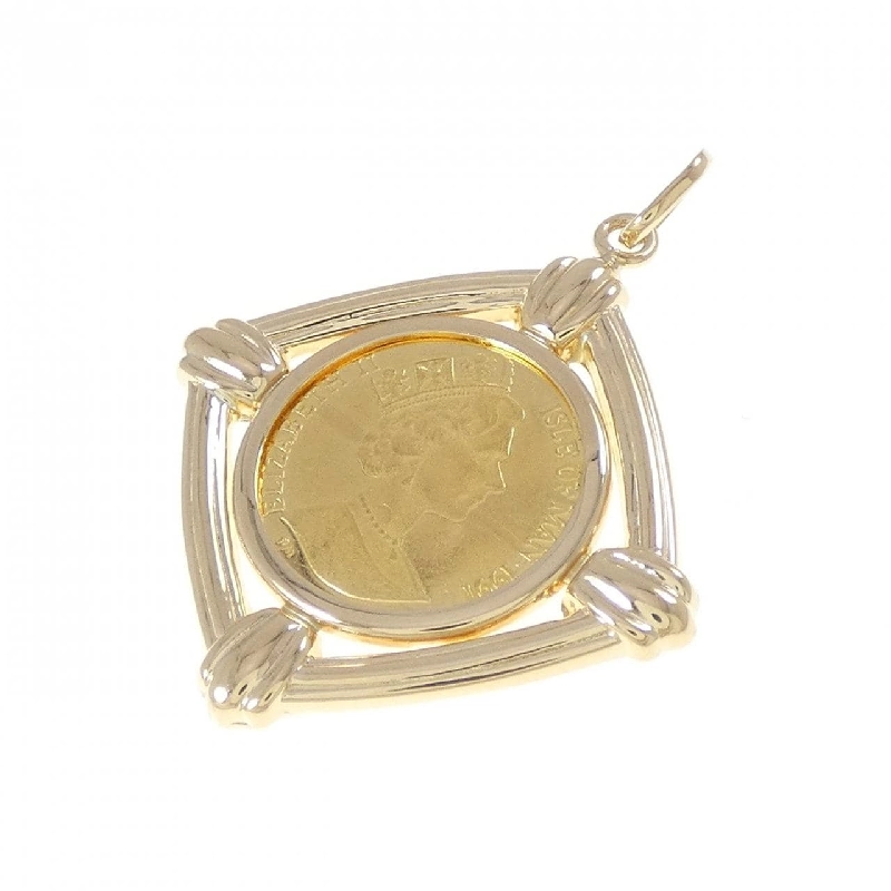 K18YG(枠) Mặt dây chuyền đồng xu - Hàng hiệu Authentic 866317