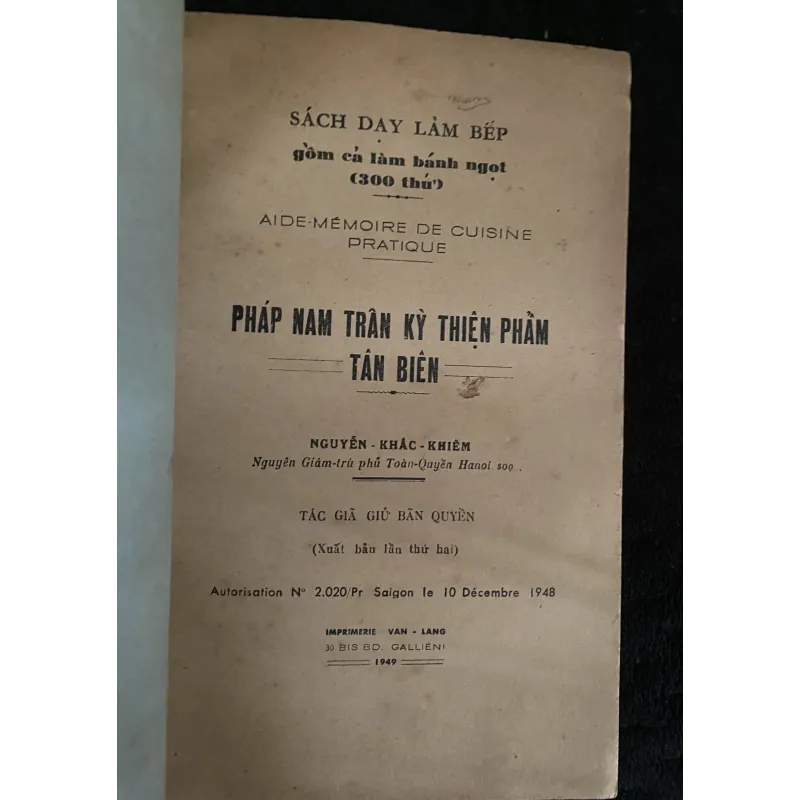 Sách dạy làm bếp - năm xuất bản 1949 1010576
