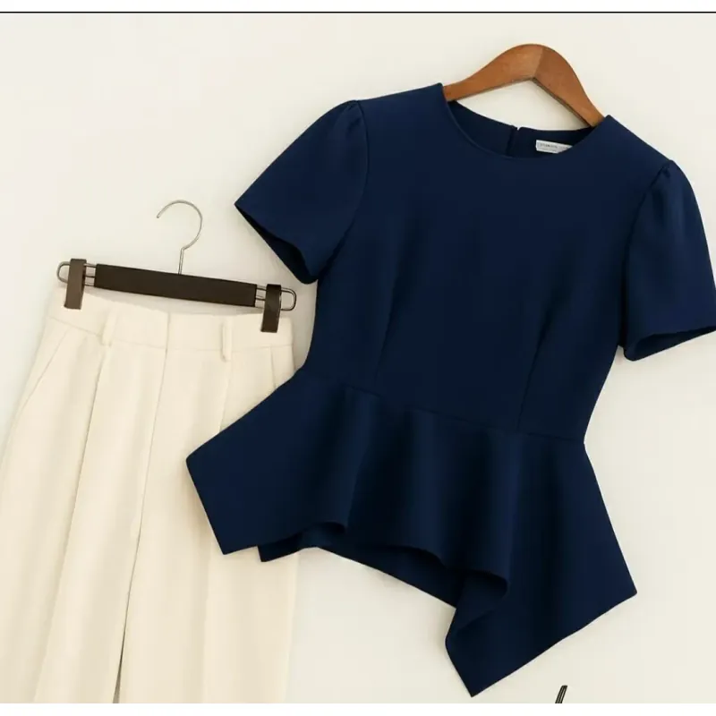 Áo xanh navy dánh peplum  799549