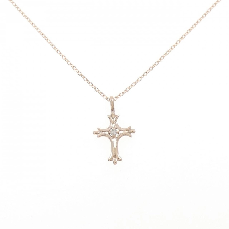 K10PG Vòng cổ kim cương chéo 0.01CT - Hàng hiệu Chính hãng 859635