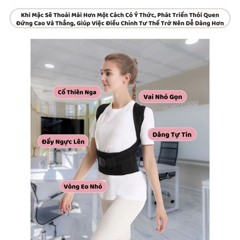 Đai Chống Lưng Gù Haruco Nam Nữ Dây Đai Lưng Chống Gù màu hồng size L chưa sử dụng 507949