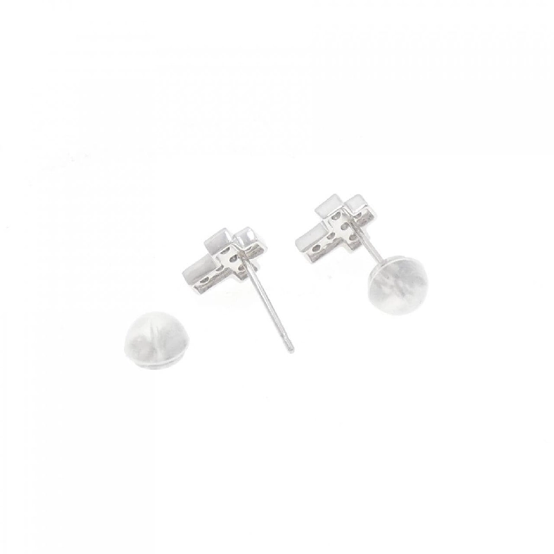 K18WG Bông tai kim cương chéo 0.20CT - Hàng hiệu chính hãng 871767